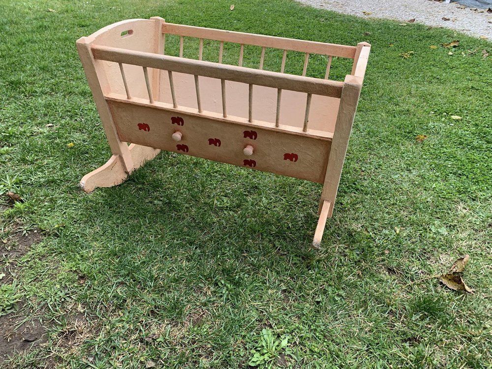 Hungarian Painted Pine Children's Cradle, 1920s