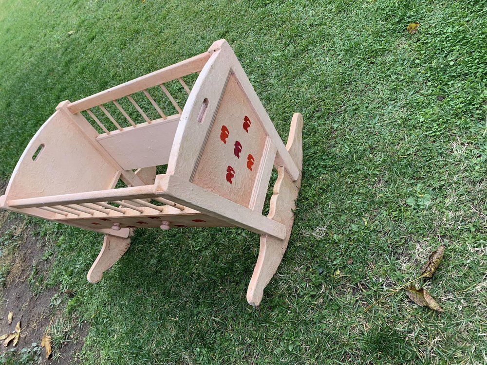 Hungarian Painted Pine Children's Cradle, 1920s photo 1482.0