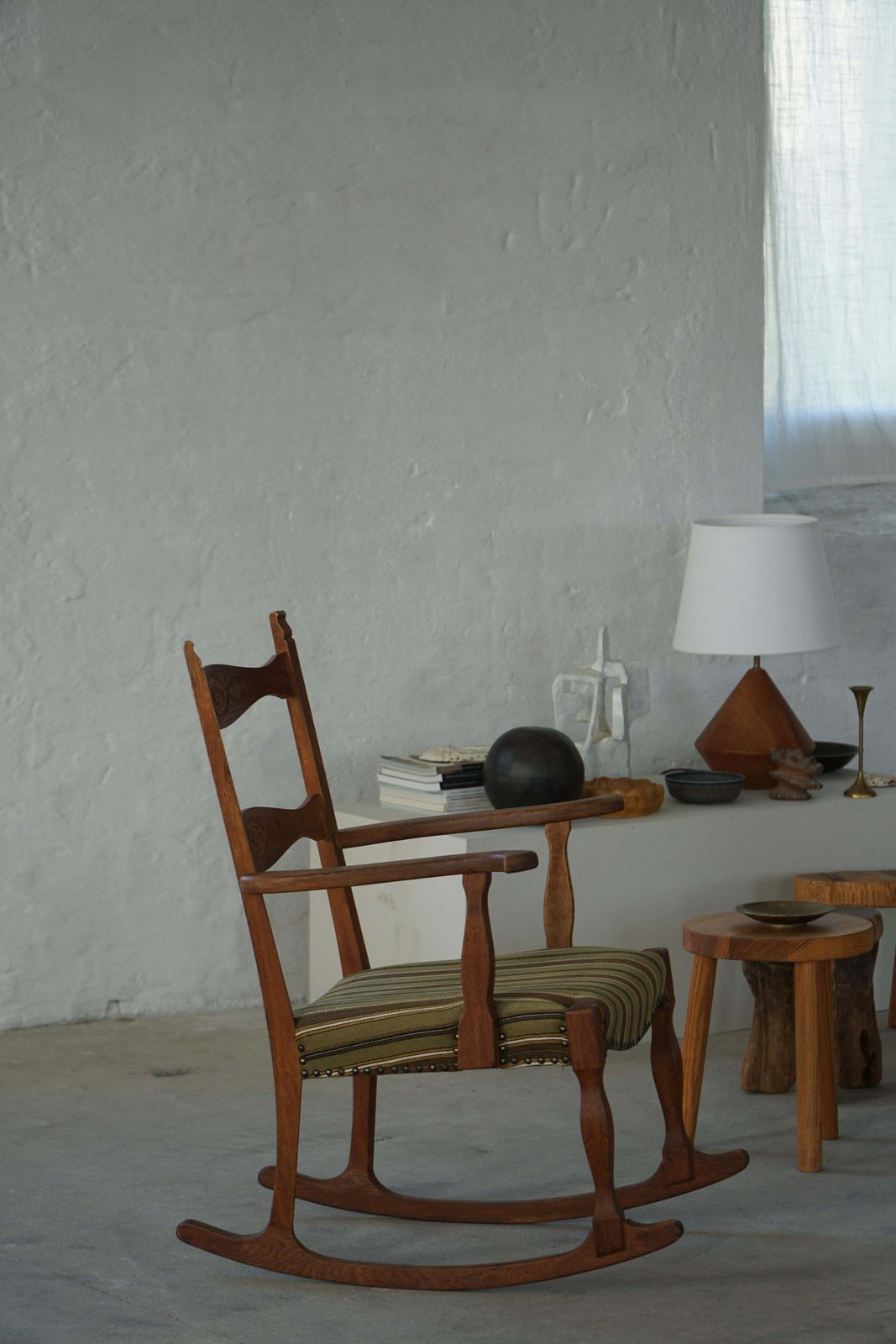 Rocking Chair In Oak, Danish Mid Century Modern, Henning Kjærnulf, 1960s photo furniture