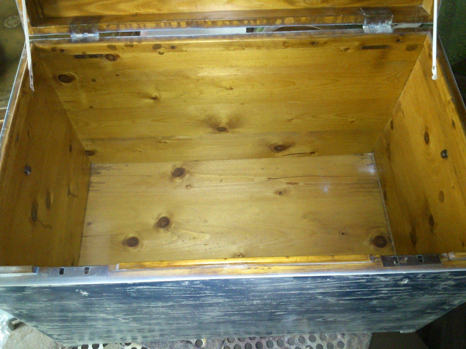 Antique Blue & White Painted Chest photo Furniture