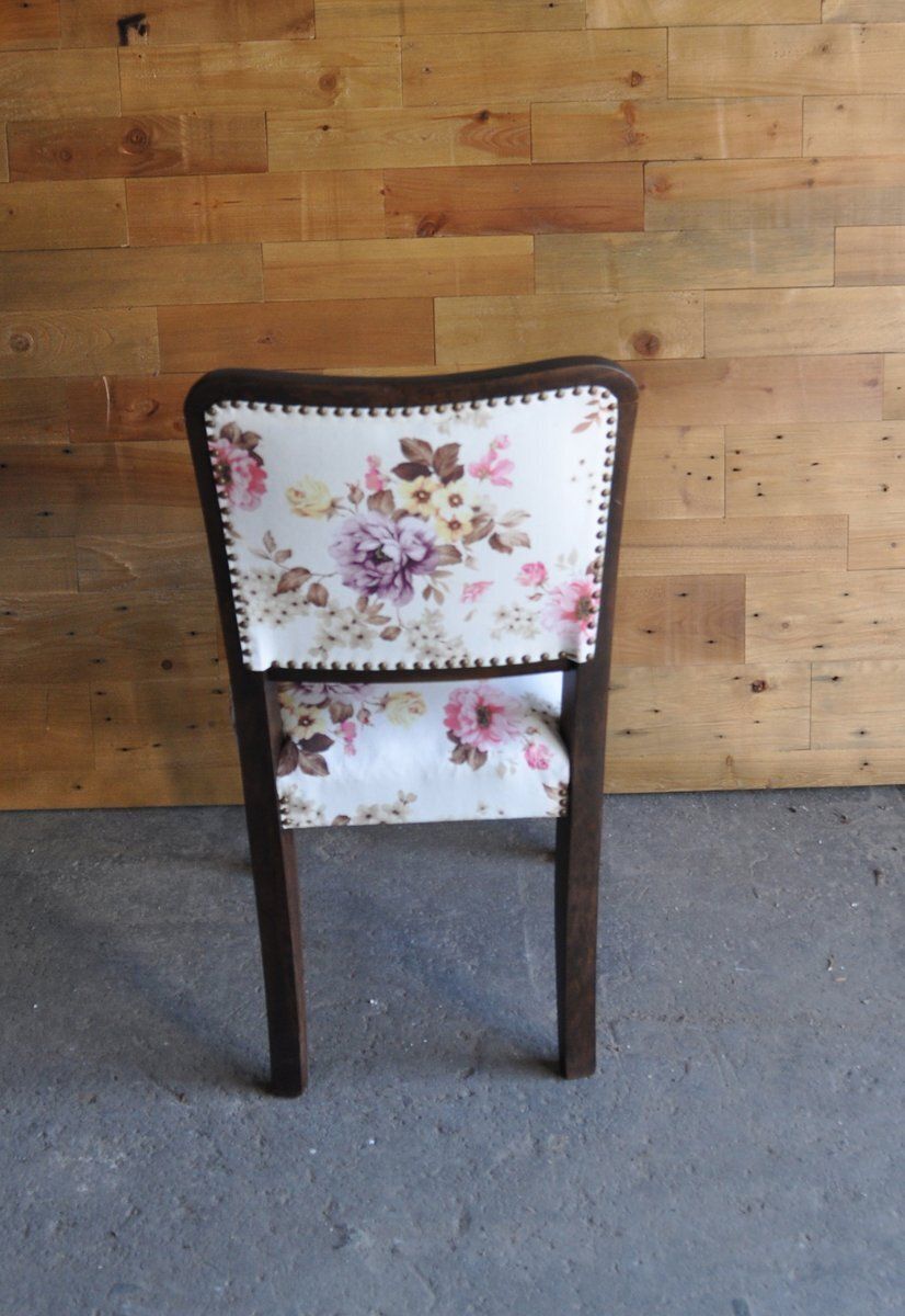 Art Deco Wood And Velvet Dining Chair, 1930s photo 459.0