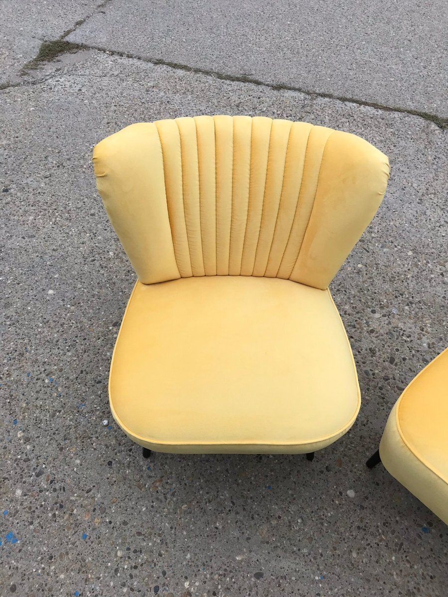 Set Of Yellow Lounge Chairs, 1950s photo 1482.0