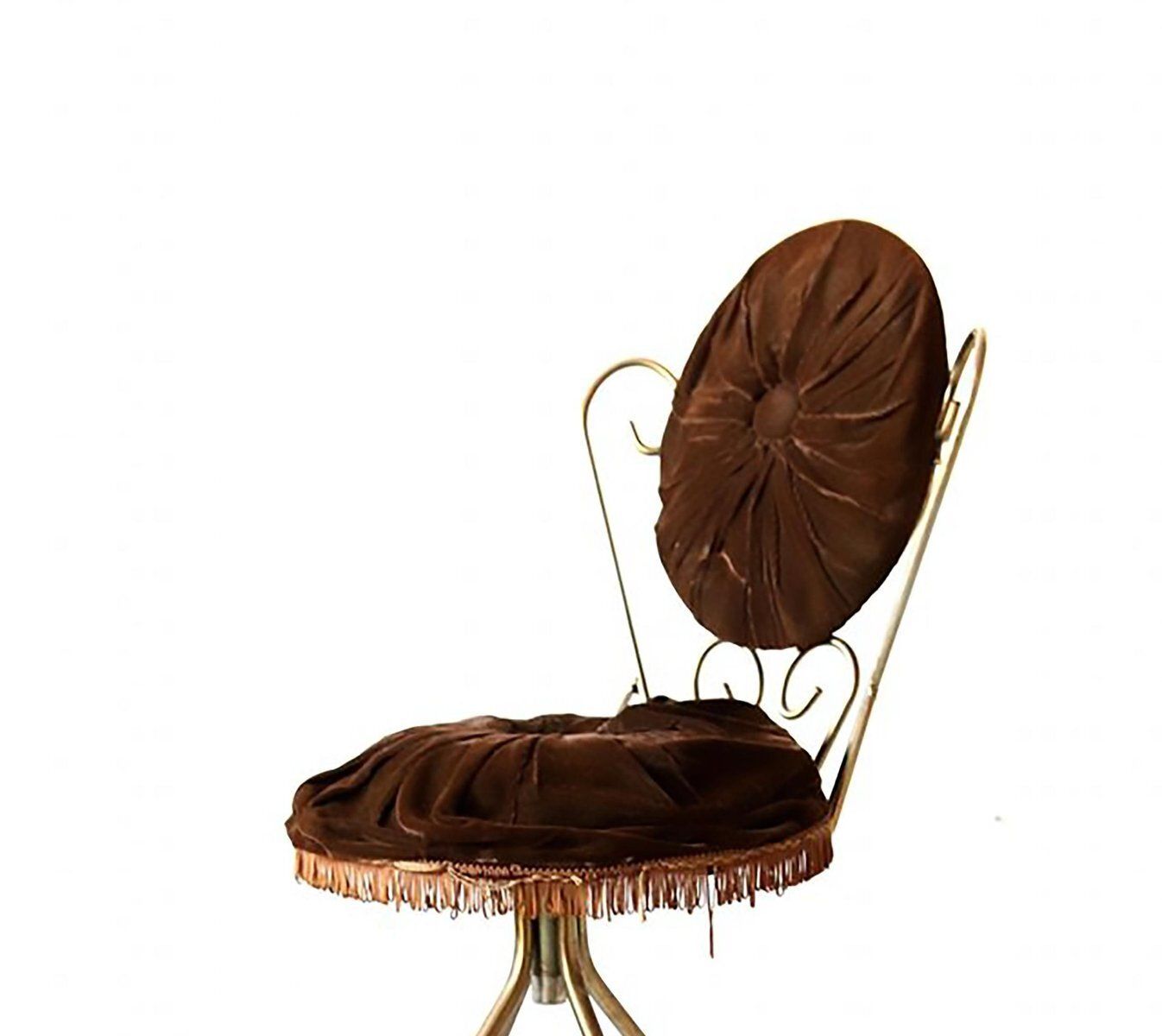 Chocolate Brown Velvet Vanity Chair, 1960s photo 677.0