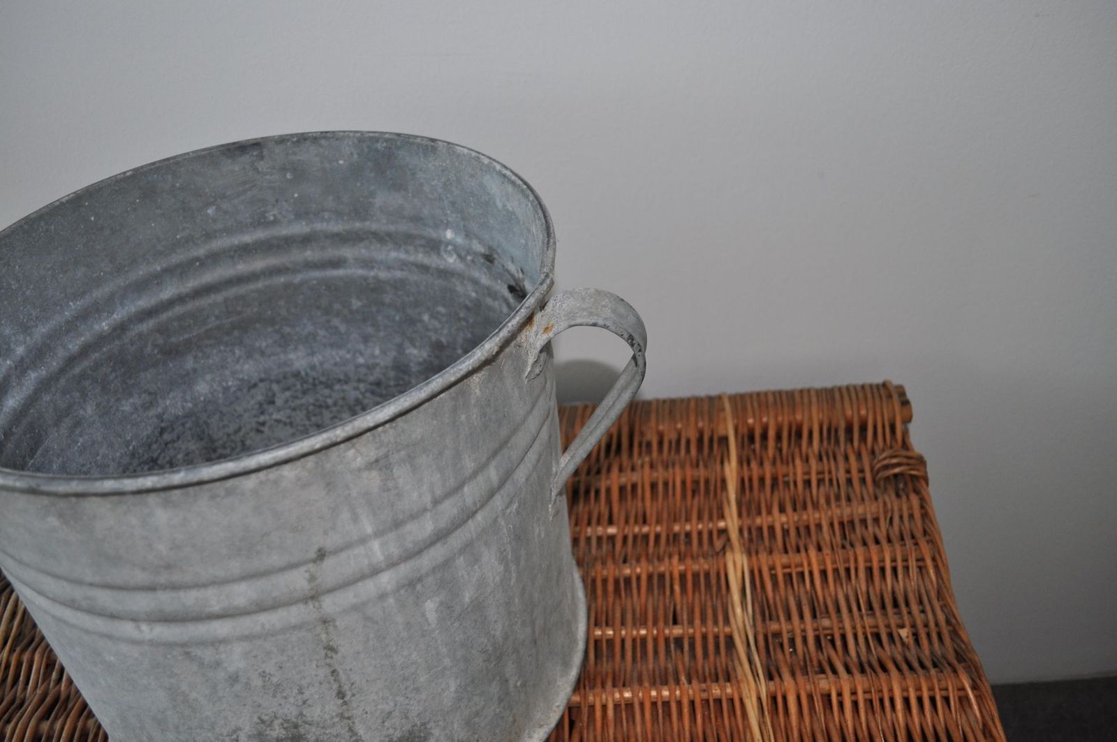 Vintage Galvanized Zinc Planter, 1950s photo for sale