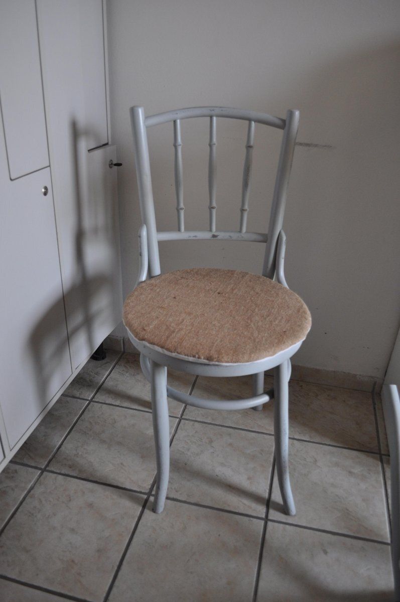 Set Of Grey Bistro Chairs From Lichtig, 1900s photo Furniture