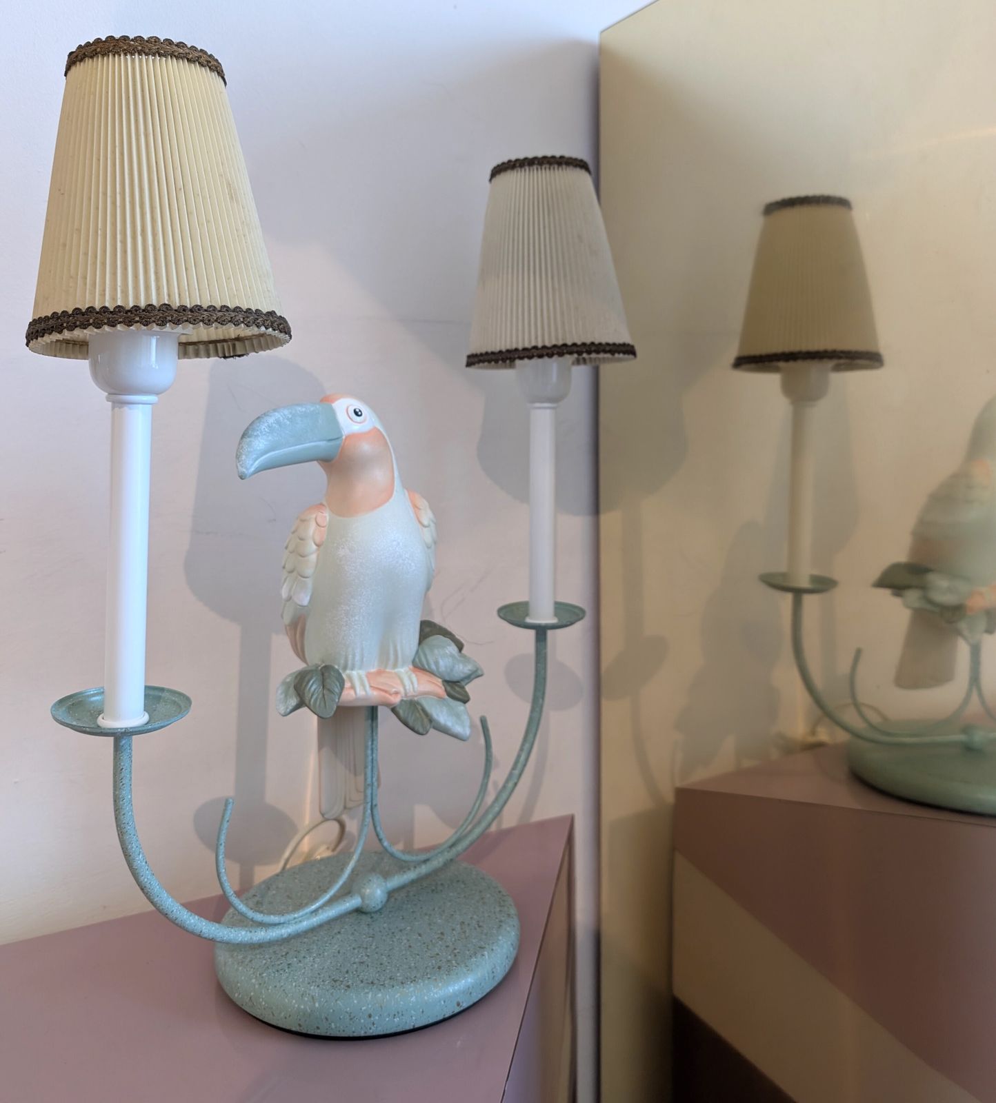 Vintage 1980s Ceramic Pastel Toucan Lamp, Unused Old Shop Stock  11 Available. Perfect For A Hotel photo 290.0
