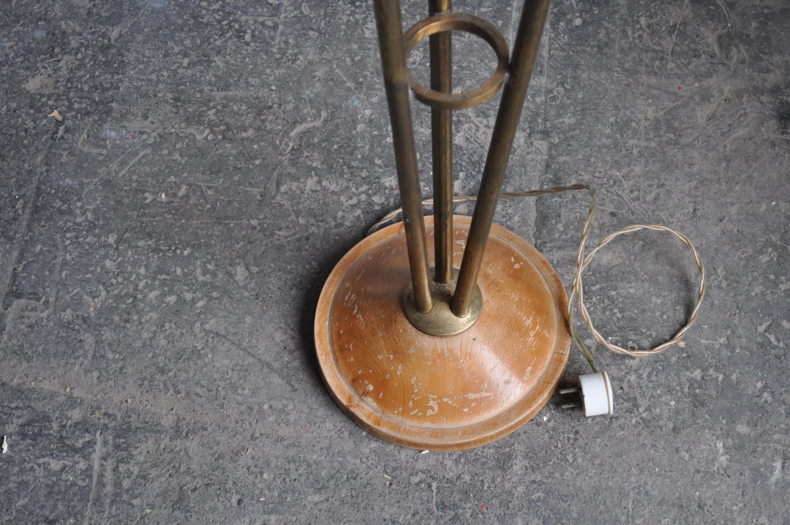 Art Deco Brass Floor Lamp, 1940s photo for sale