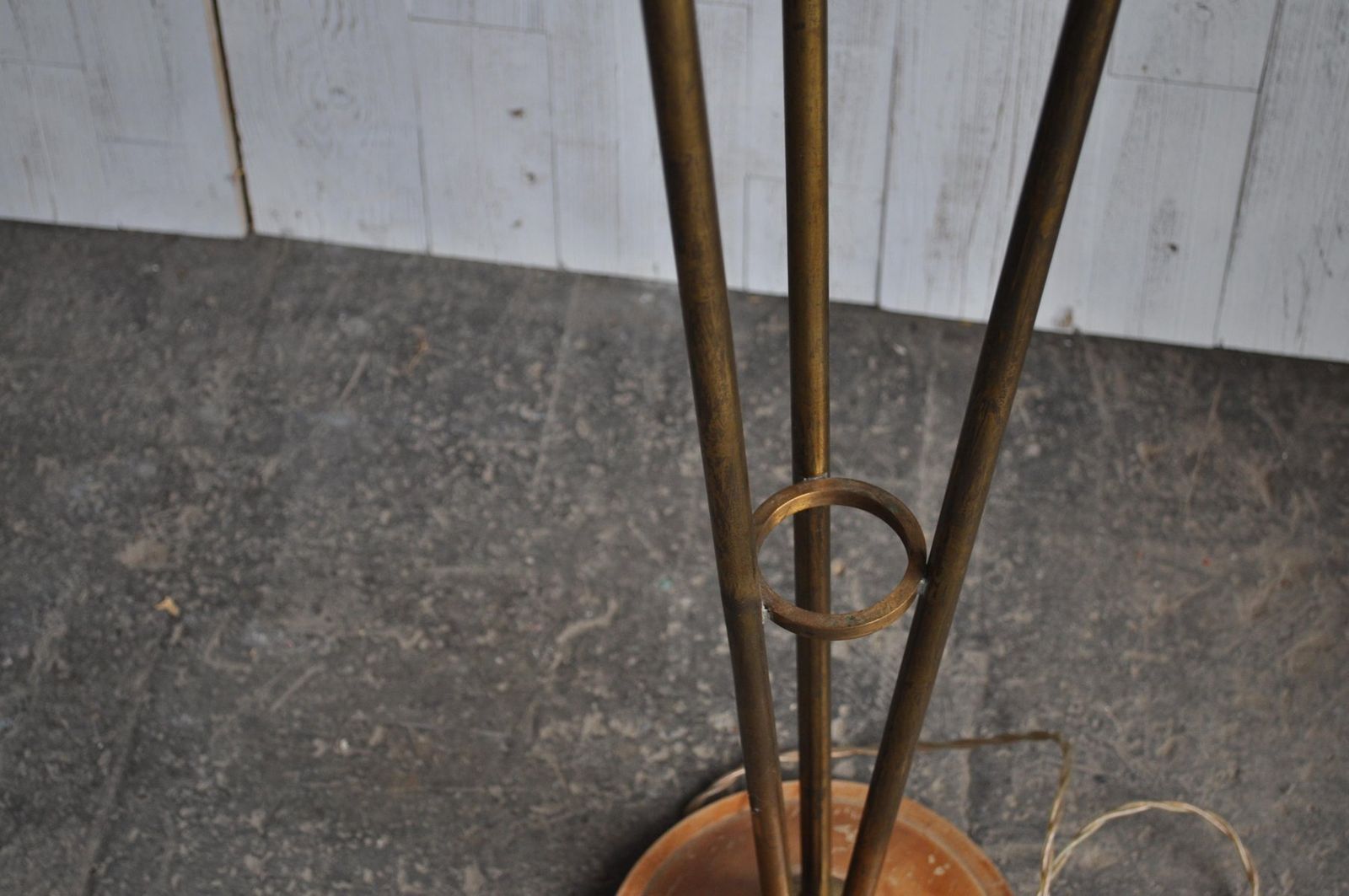 Art Deco Brass Floor Lamp, 1940s photo vintage