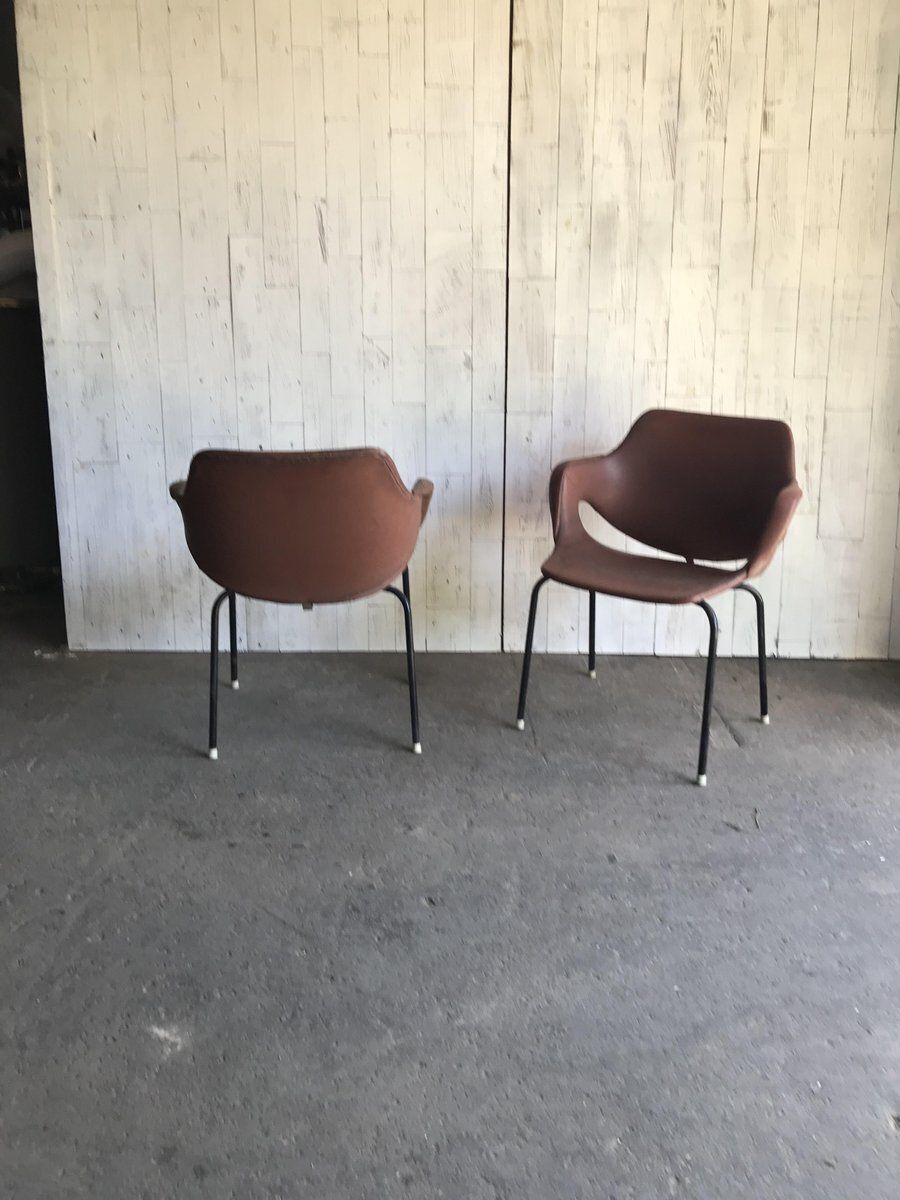 Set Of Mid Century Leatherette Armchairs, 1960s photo Furniture