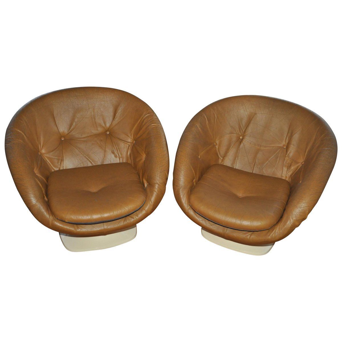 French Plastic Club Chairs By Rafael Raffel, 1970s, Set Of 2