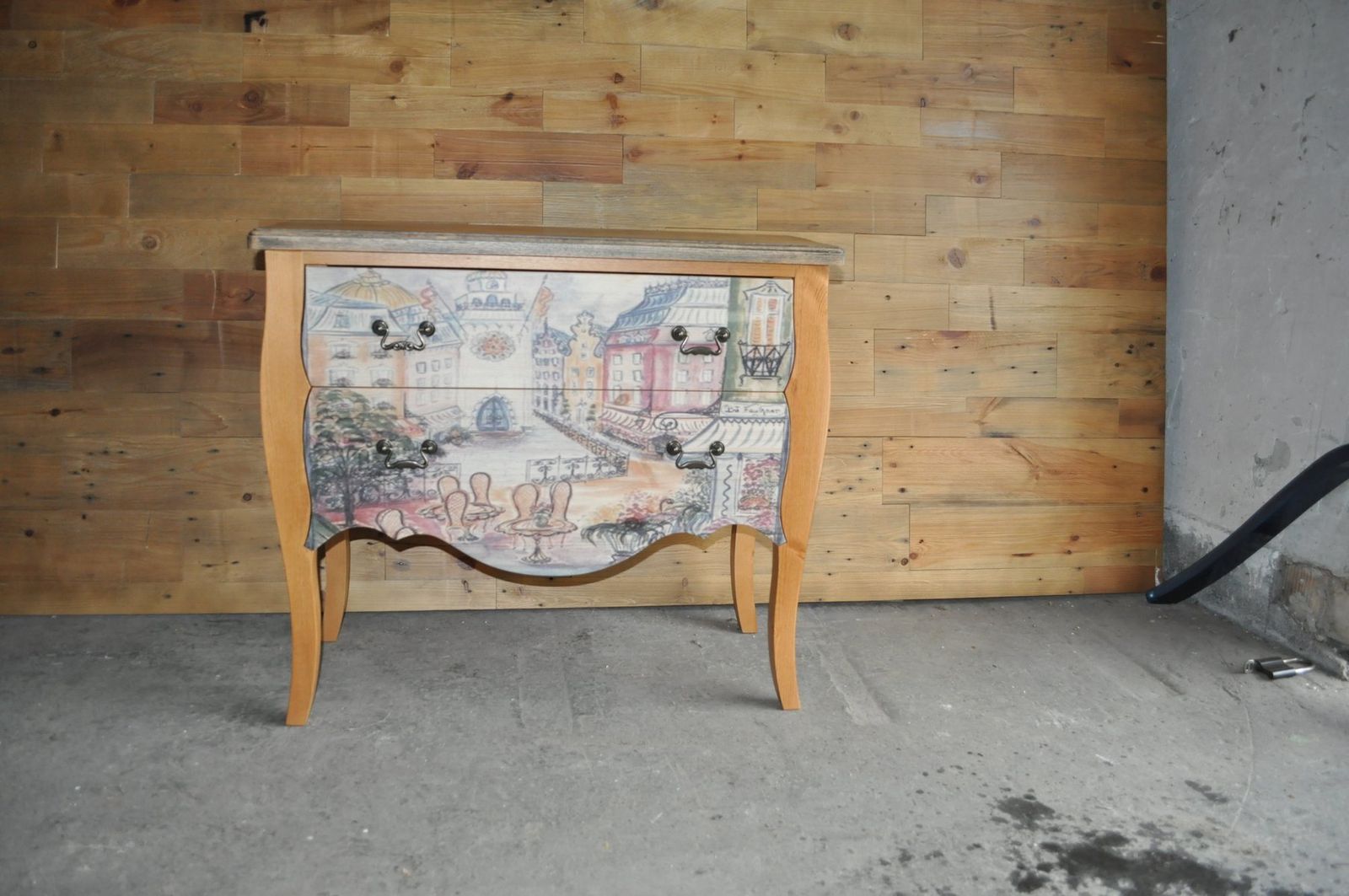 Baroque Style Chest Of Drawers With Paris Photo