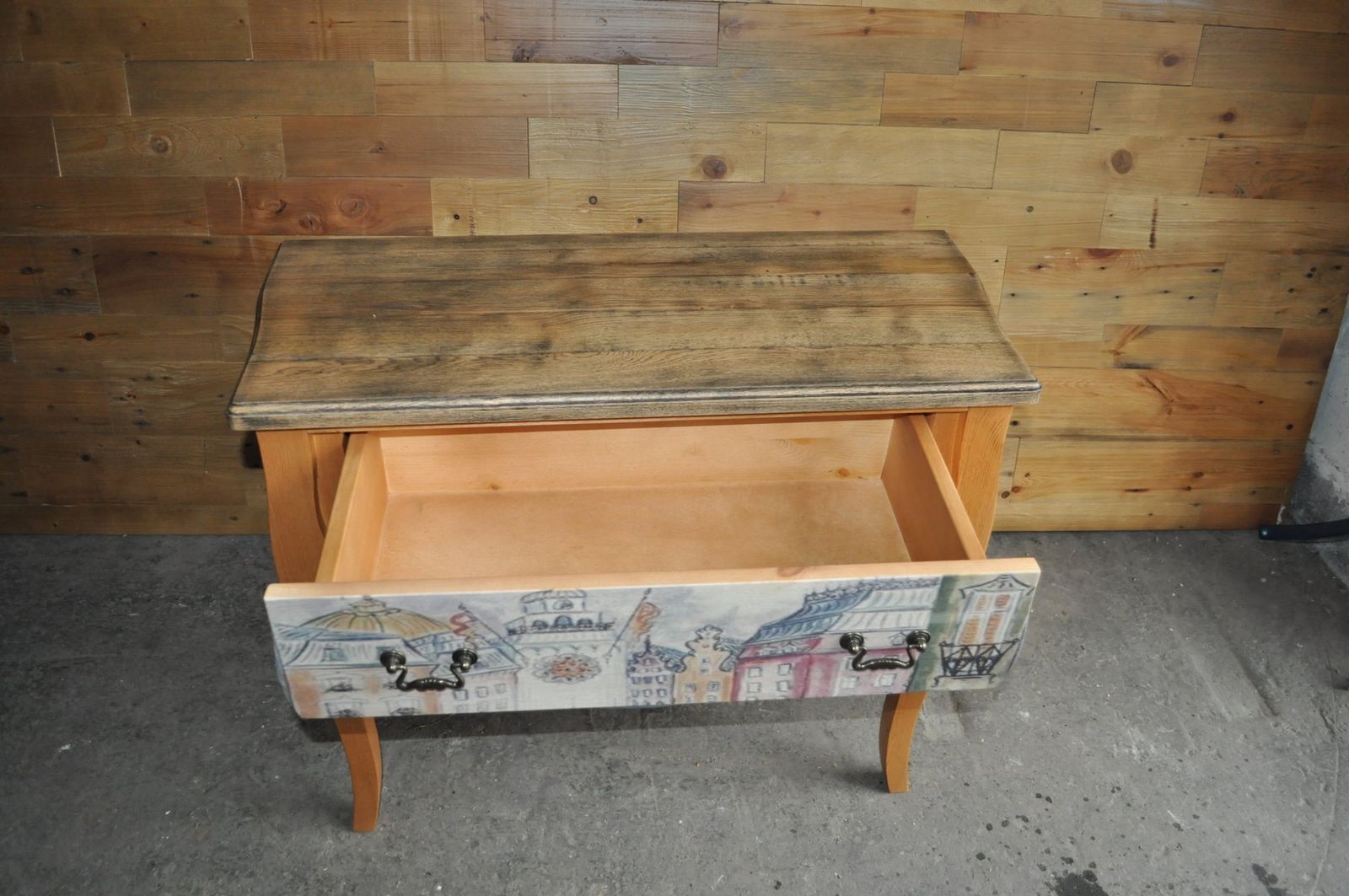 Baroque Style Chest Of Drawers With Paris Photo photo for sale