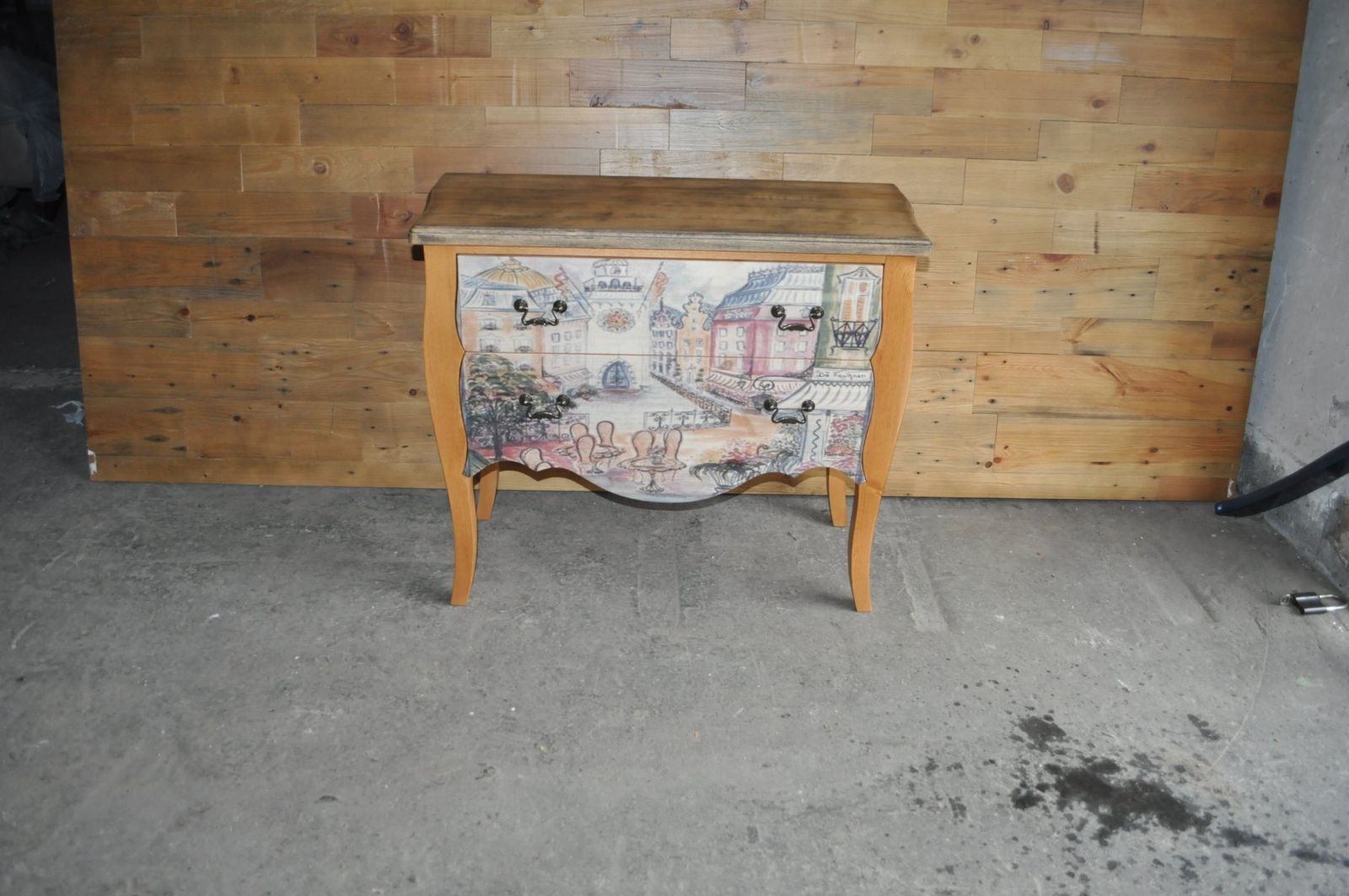 Baroque Style Chest Of Drawers With Paris Photo photo vinterior
