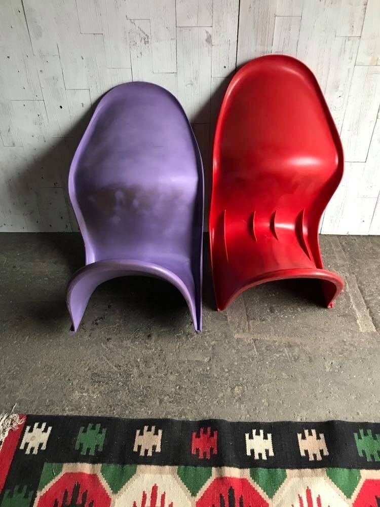 Set Of Mid Century Panton Chairs By Verner Panton For Vitra photo Furniture