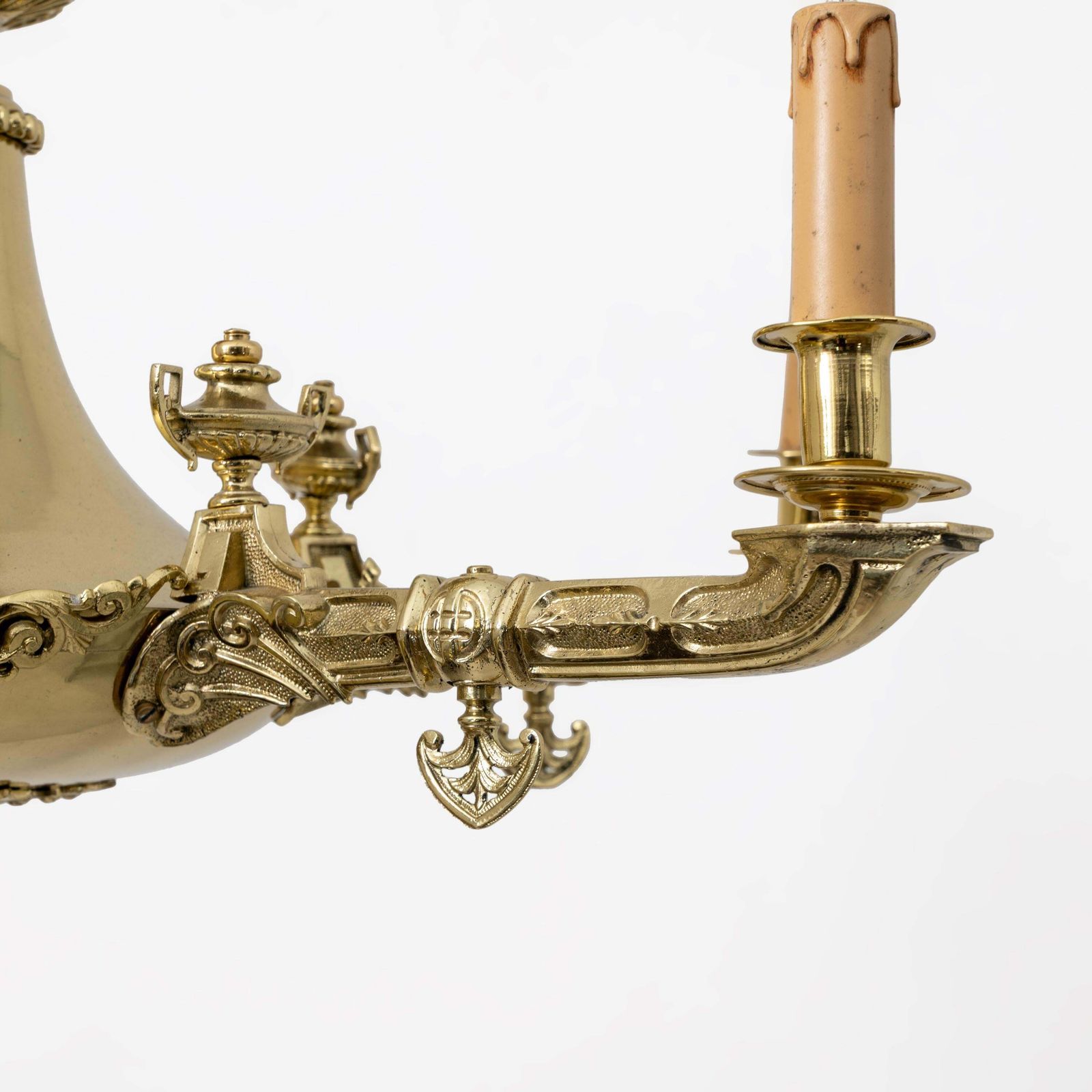 photo for sale Empire Style Gilt Bronze Chandelier With Winged Figures – Italy, Early 19th