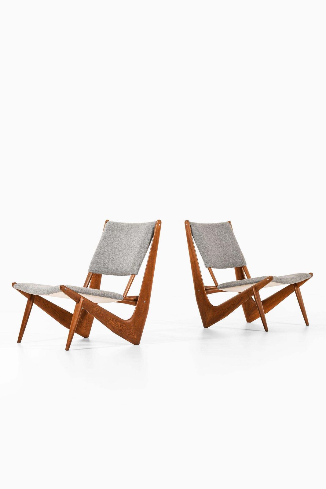 Pair Of Easy Chairs In Oak By Bertil W. Behrman, 1950’s photo for sale
