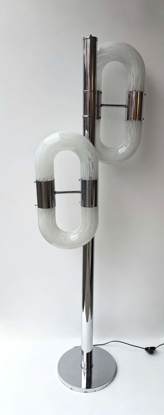 Metal Chain Floor Lamp Murano Glass By Aldo Nason For Mazzega, Italy, 1970s photo vintage