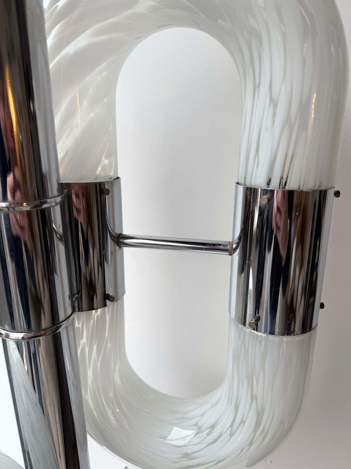 5959.0 Metal Chain Floor Lamp Murano Glass By Aldo Nason For Mazzega, Italy, 1970s photo