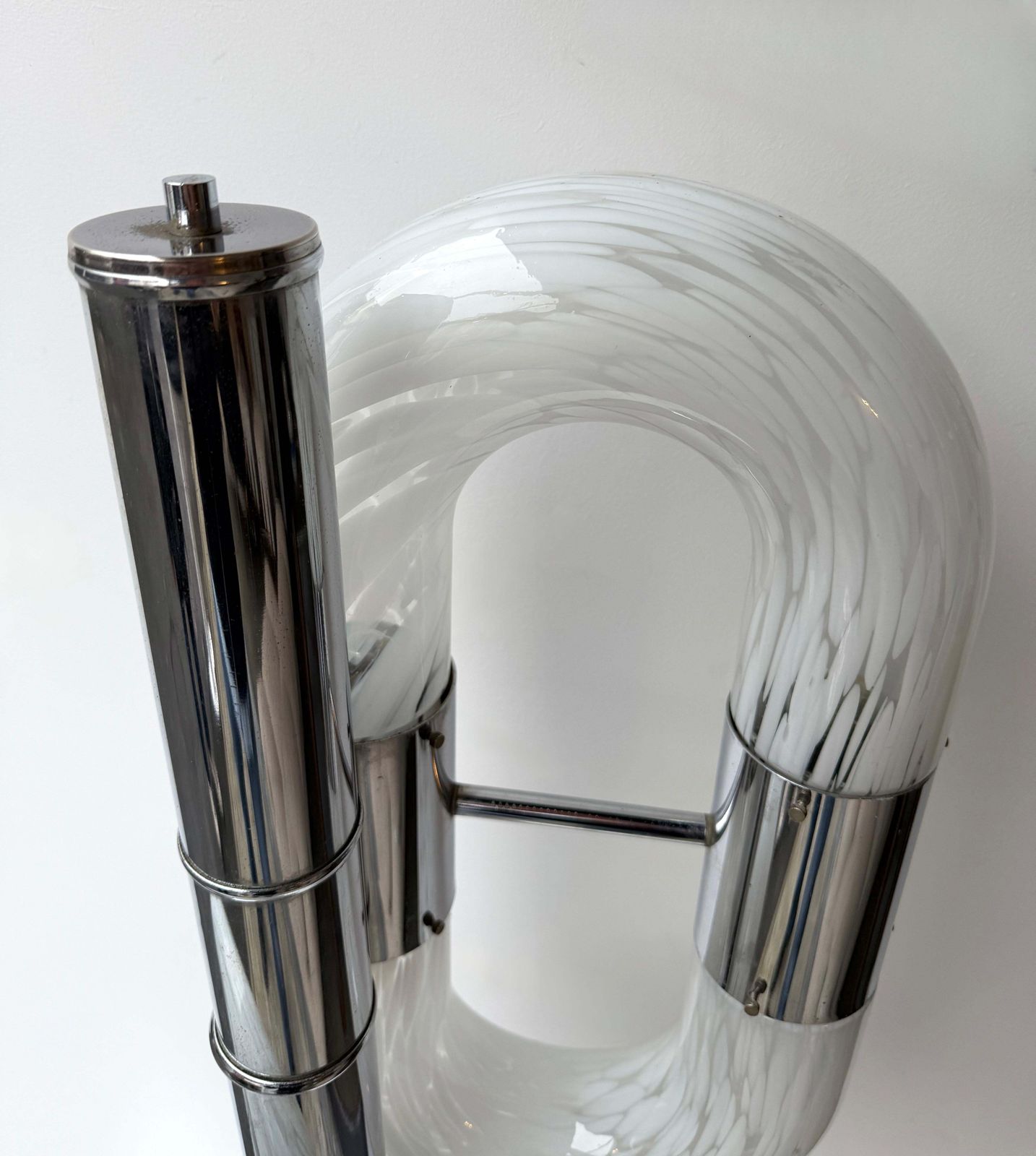 photo vinterior Metal Chain Floor Lamp Murano Glass By Aldo Nason For Mazzega, Italy, 1970s