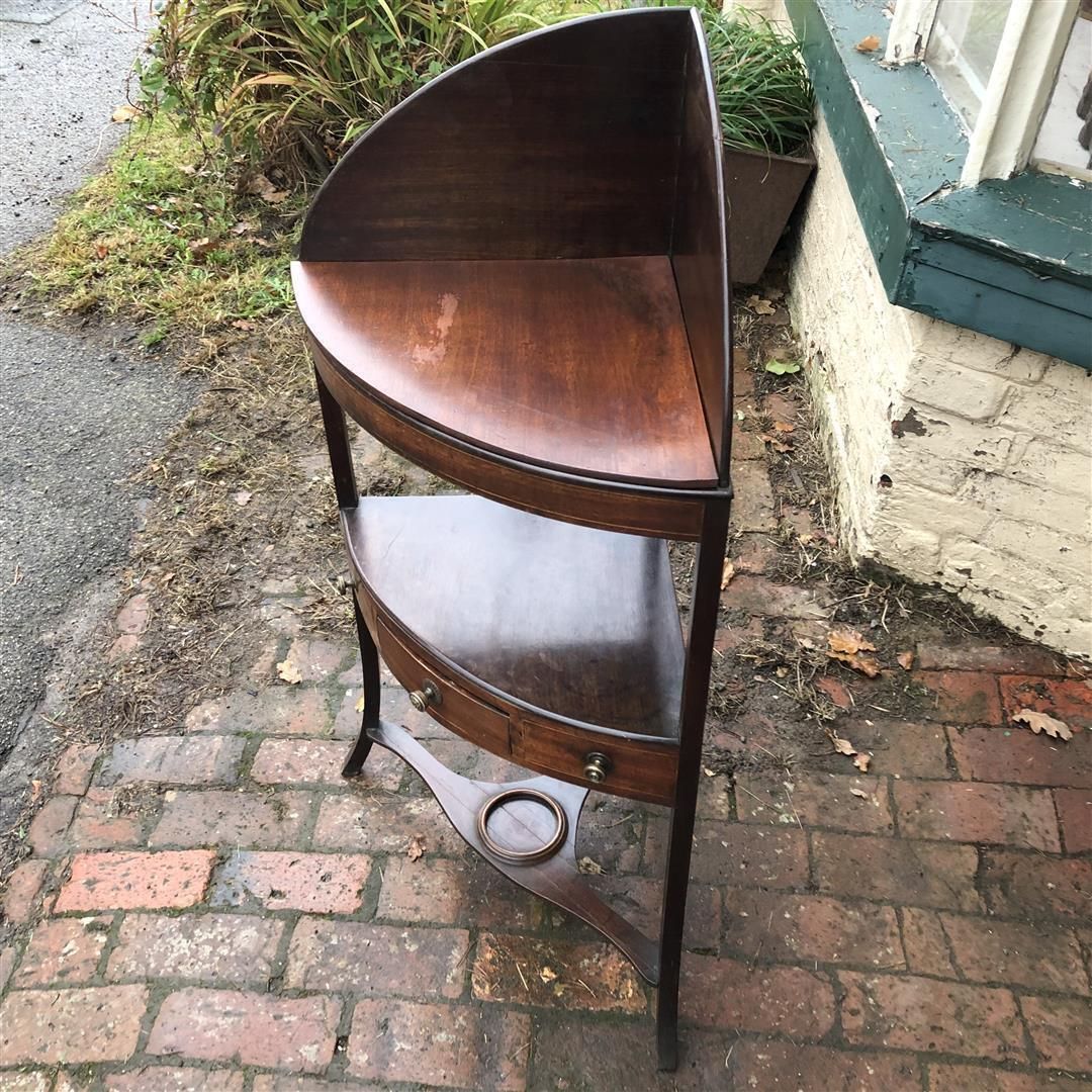 Antique Mahogany Gentleman's Corner Washstand Early 19th C photo 195.0