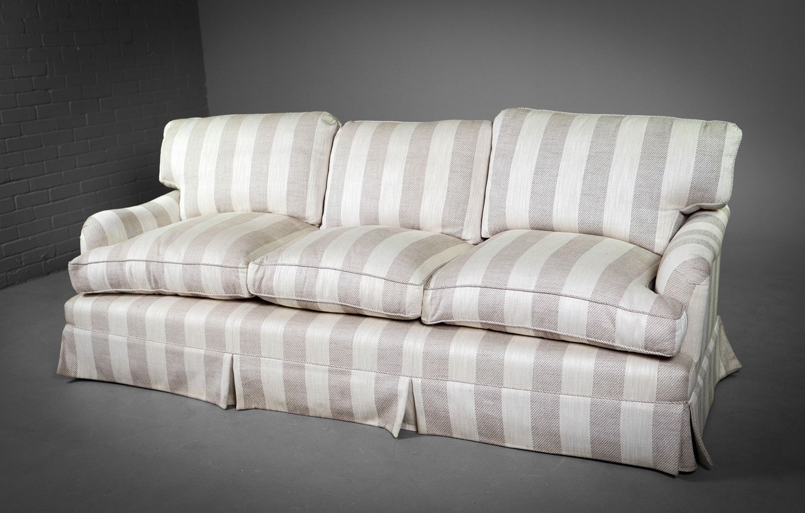 Peter Dudgeon 3 Seater Large Connaught Grand Sofa Stripes Beige Brown Rrp£12000 photo 5000.0