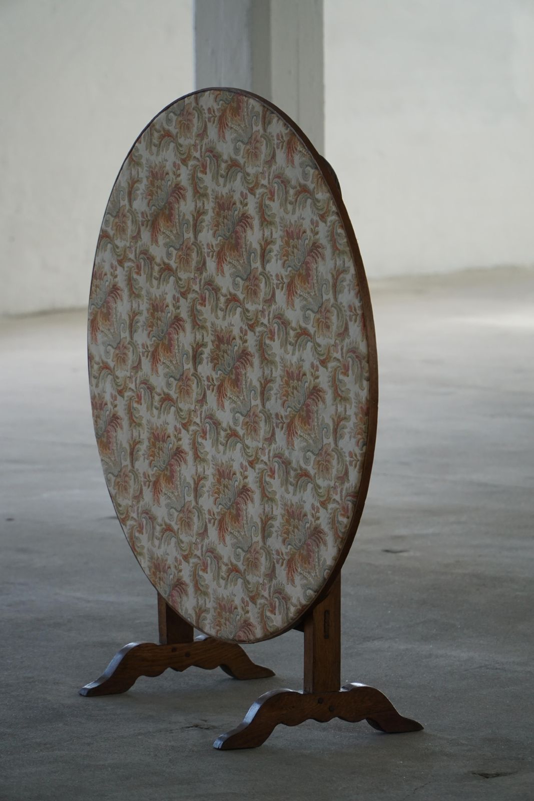 19th Century French Vigneron Round Tilt Top Table With Floral Textile Top photo Furniture