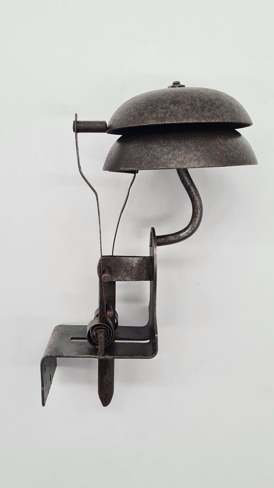 French Art Nouveau Doorbell In Gray Metal, 1890s photo furniture
