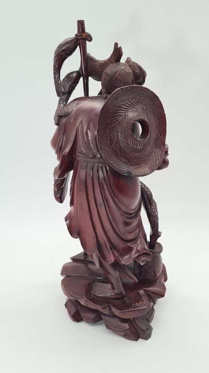 Chinese Figurine Of A Fisherman Or Sage In Boxwood, Early 20th Century photo 393.0