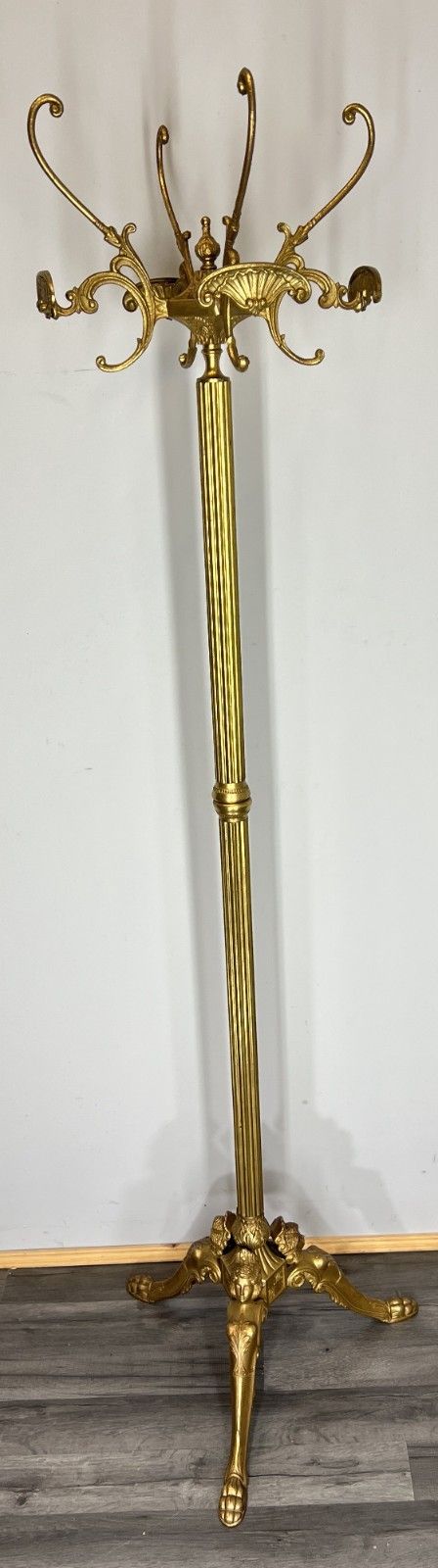 Coat Stand Vintage French Style Brass Floor Coat Rack Lot 4742