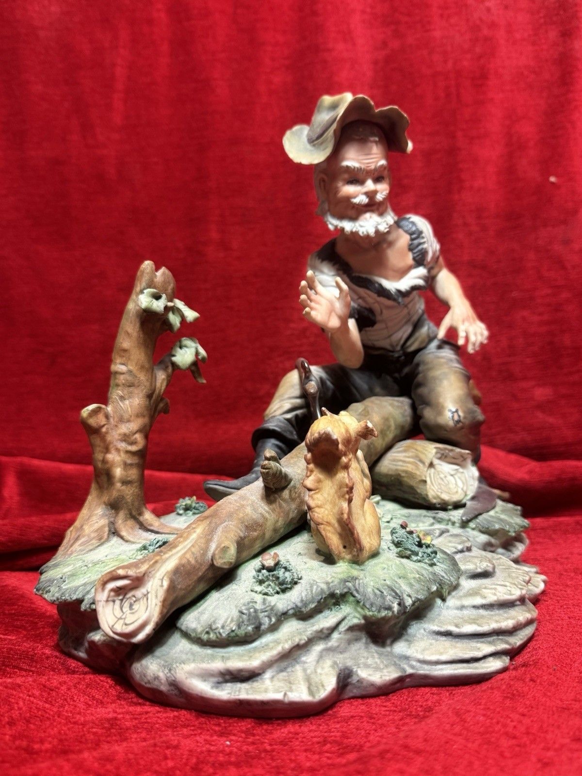 Italian Original Capodimonte Titled 'The Woodcutter' Porcelain Figurine photo 225.0