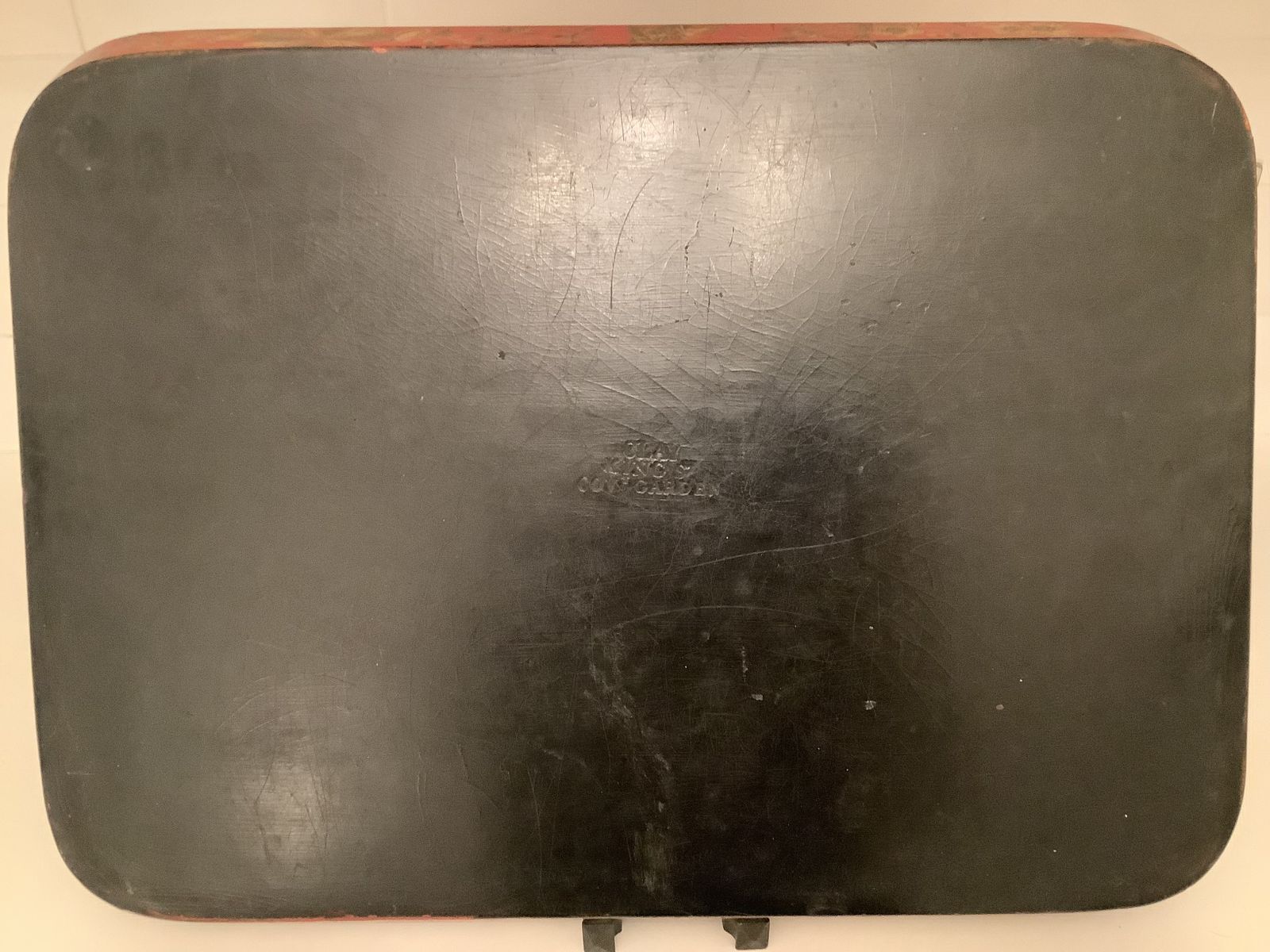 Regency Red Lacquered Chinoiserie Papier Mache Tray By Henry Clay. photo Home Decor