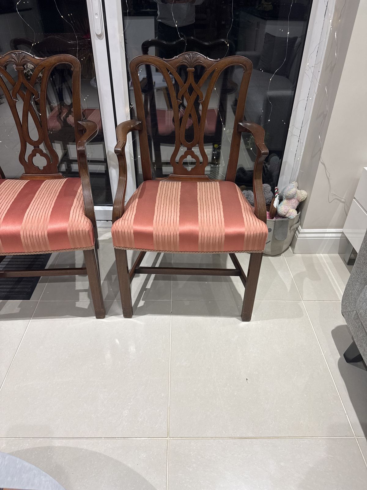 Pair Of Antique Style Chippendale Dining Chairs photo 459.0