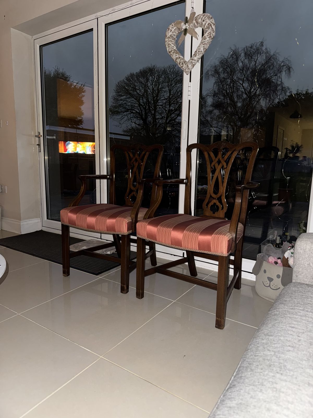 Pair Of Antique Style Chippendale Dining Chairs photo buy