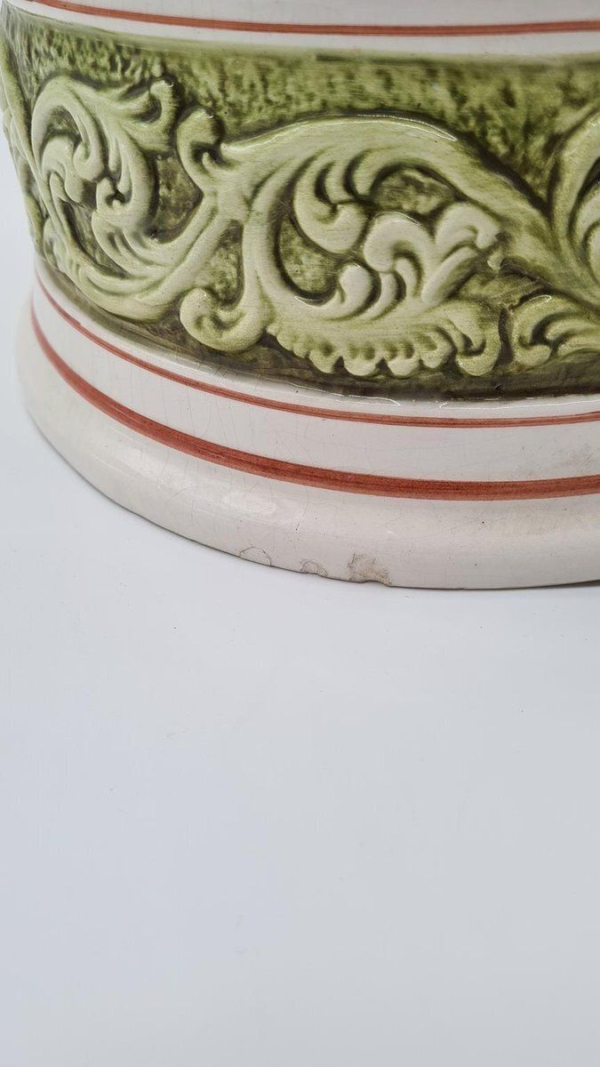 Figure Of Woman Picking Flowers In Ceramic By D. Poloniato, 1980s photo vintage