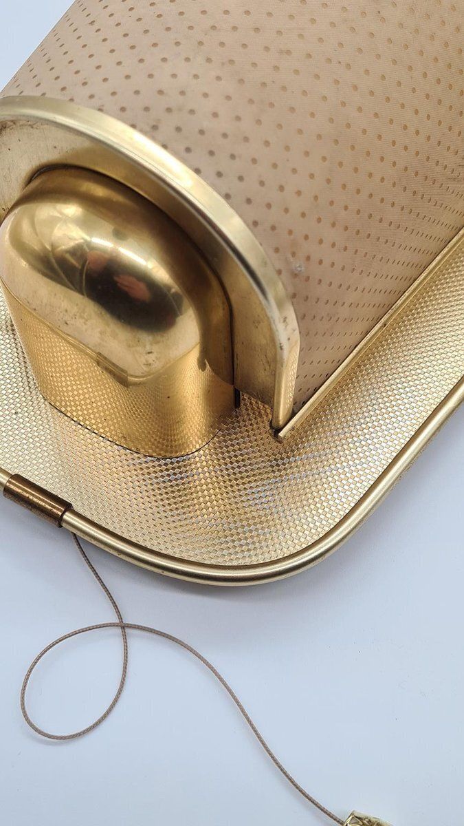 No. 430 Wall Lamps In Golden Metal And Plastic From Erco Leuchten, Germany, 1960s, Set Of 2 photo buy