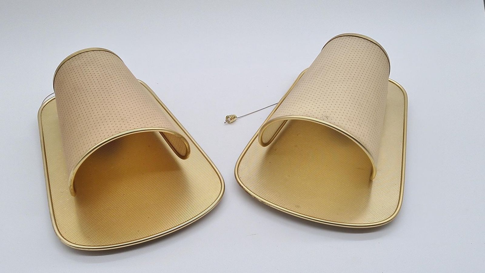 photo for sale No. 430 Wall Lamps In Golden Metal And Plastic From Erco Leuchten, Germany, 1960s, Set Of 2