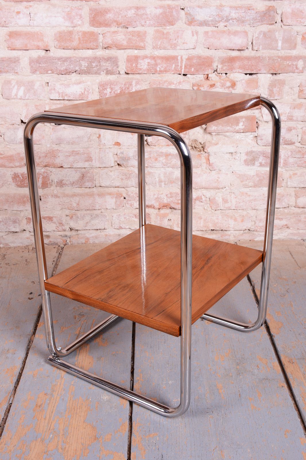 photo furniture Pair Of Restored Bauhaus Bedside Tables, By M. Breuer For Thonet, Germany, 1920s