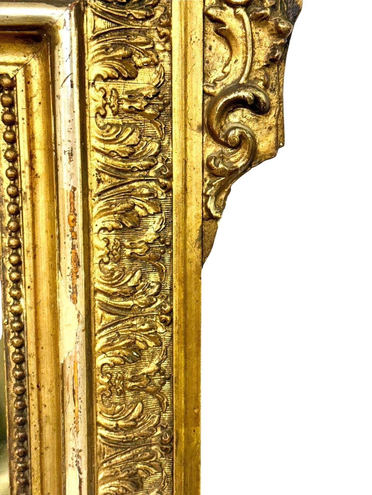 Napoleon III Period Giltwood Mirror With Ornate Crest, 19th Century photo vinterior