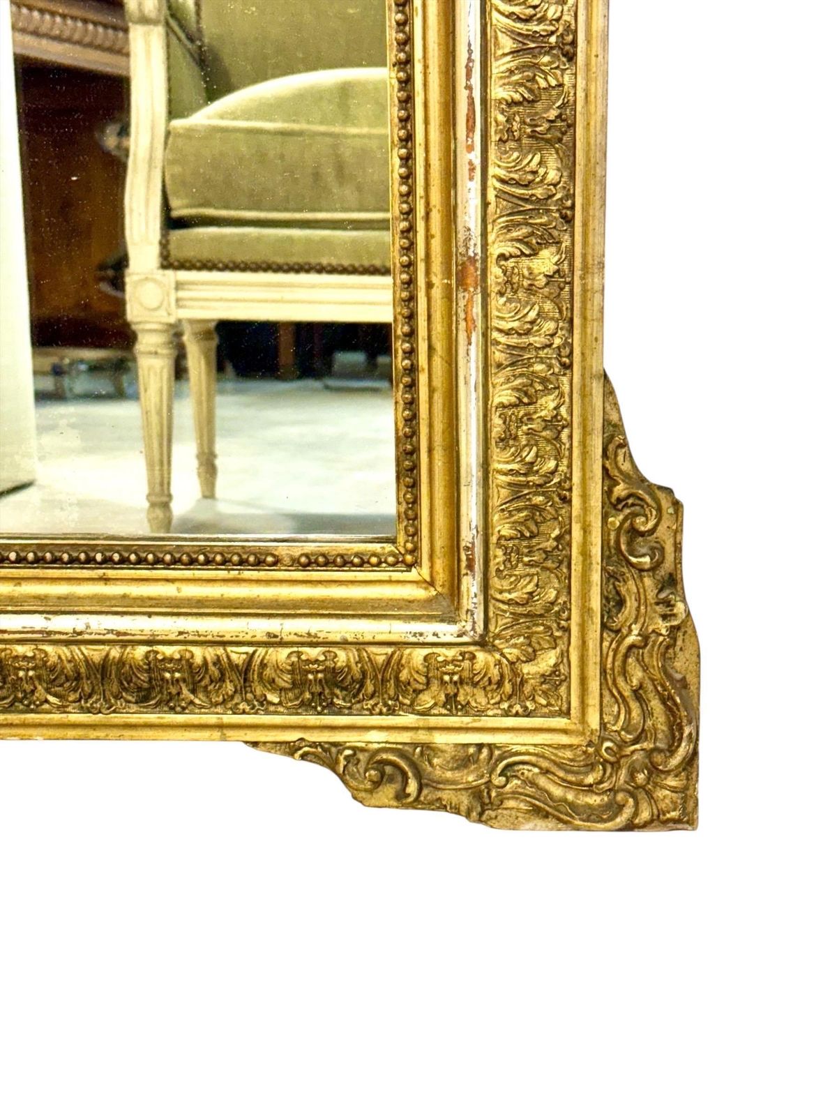photo furniture Napoleon III Period Giltwood Mirror With Ornate Crest, 19th Century