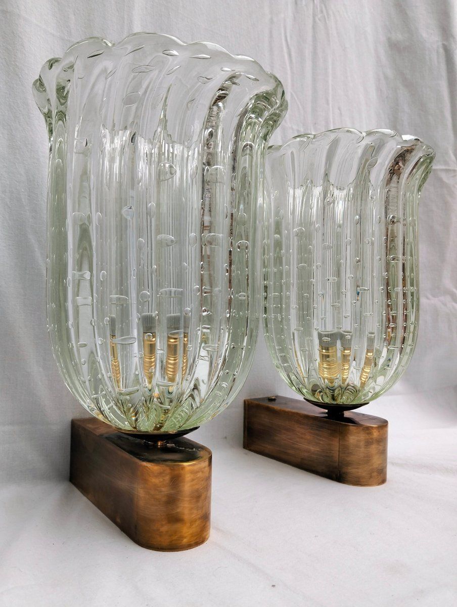 Wall Lamps By Barovier & Toso, 1980s, Set Of 2 photo vinterior