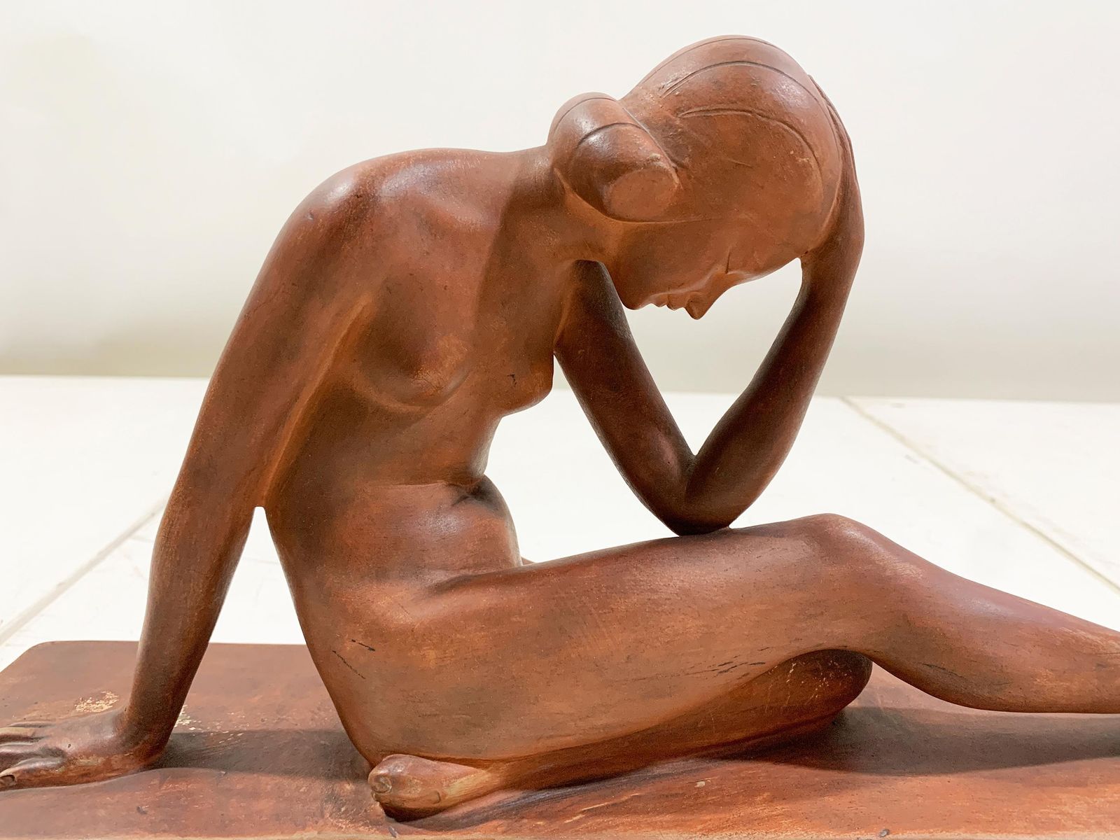 Art Deco Nude Sculpture, In Terracotta, Circa 1930s, Signed "Guero" photo buy