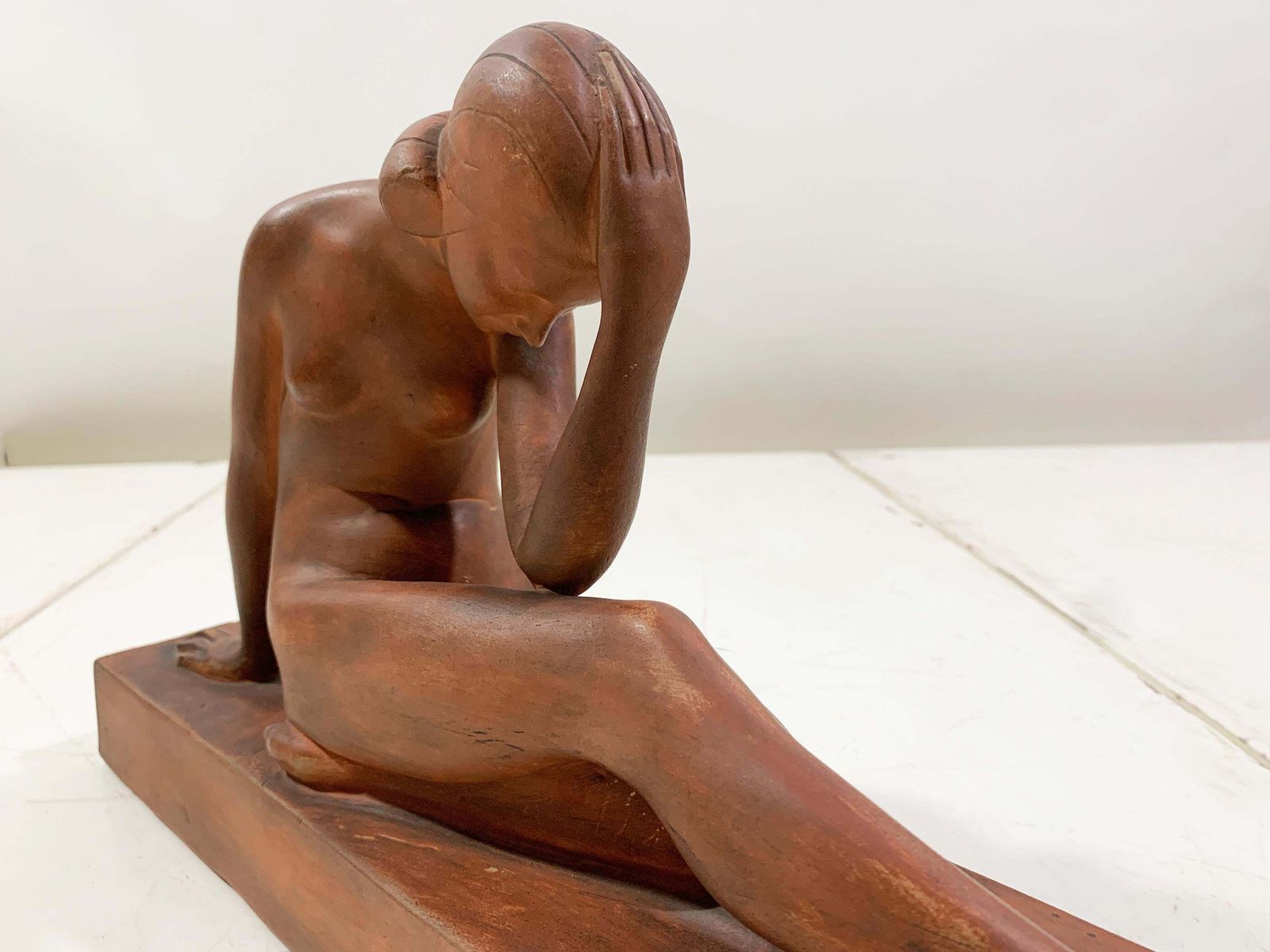 Art Deco Nude Sculpture, In Terracotta, Circa 1930s, Signed "Guero" photo vintage