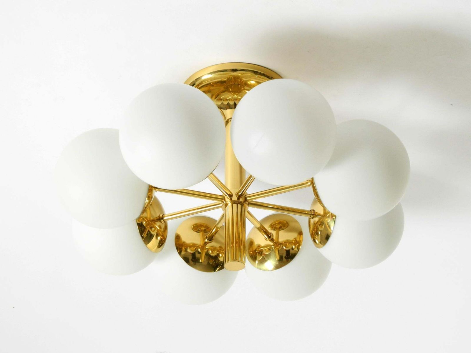 1960s Space Age Brass Ceiling Lamp With 8 Glass Balls By Kaiser Leuchten photo furniture