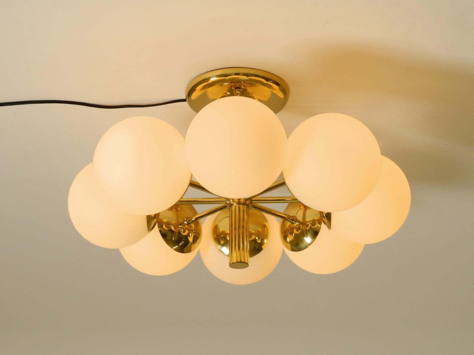 1960s Space Age Brass Ceiling Lamp With 8 Glass Balls By Kaiser Leuchten photo 2362.0