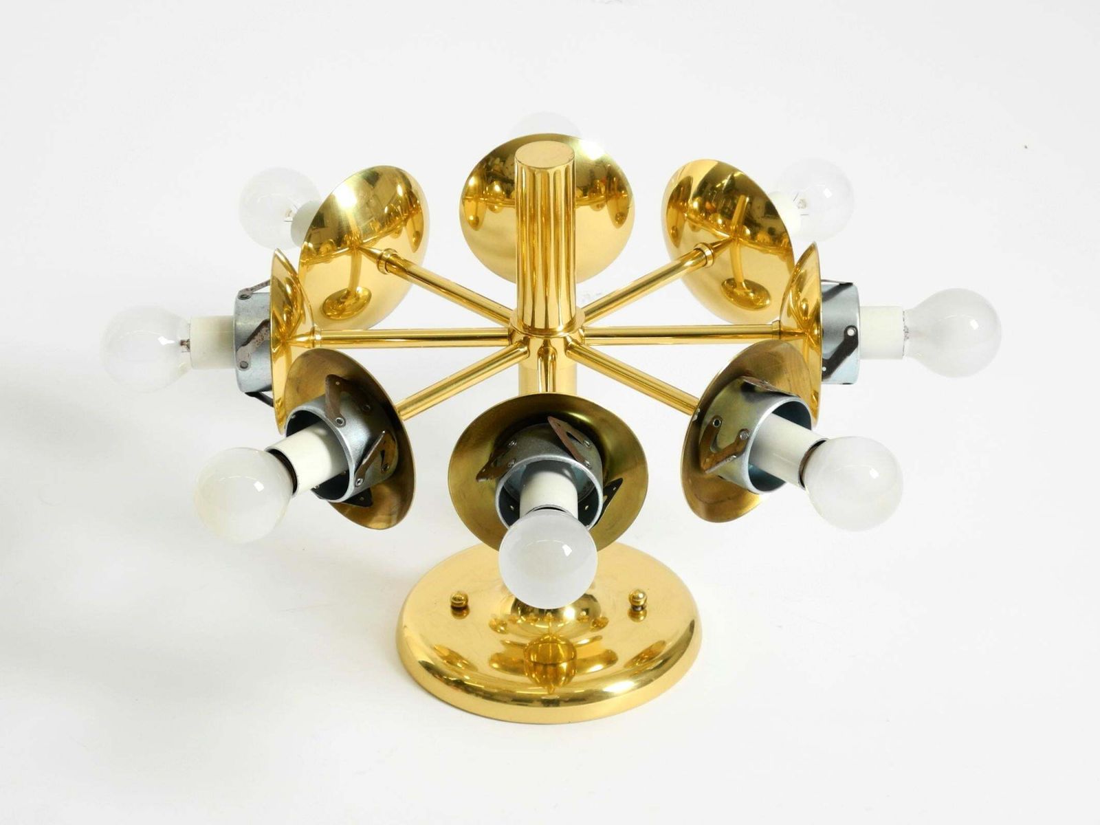 2362.0 1960s Space Age Brass Ceiling Lamp With 8 Glass Balls By Kaiser Leuchten photo