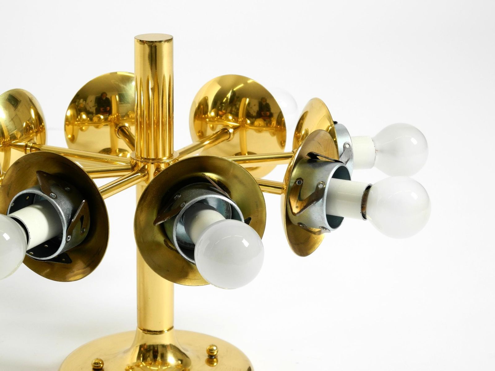 photo vinterior 1960s Space Age Brass Ceiling Lamp With 8 Glass Balls By Kaiser Leuchten