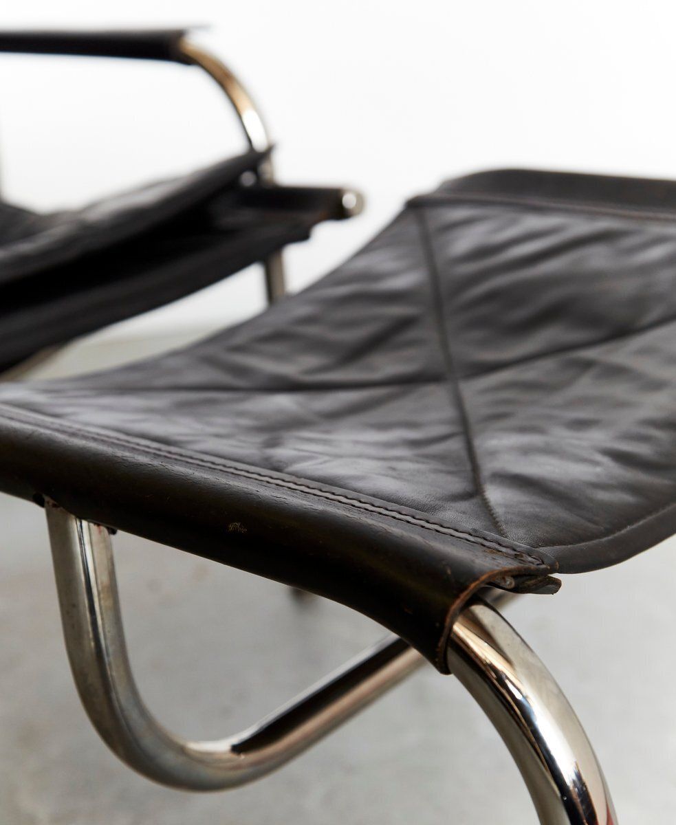 photo furniture Vintage He1106 Armchair & He1104 Footstool By Hans Eichenberger For Strässle, 1970s