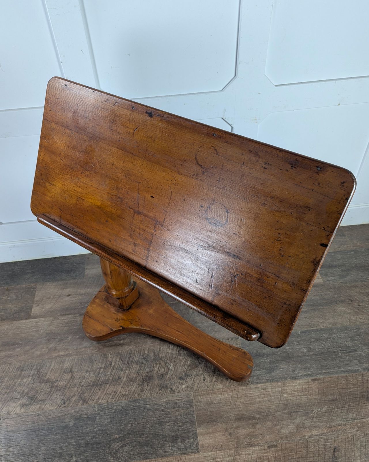 Furniture Early 20th Century Adjustable Pine Reading Table / Lectern photo