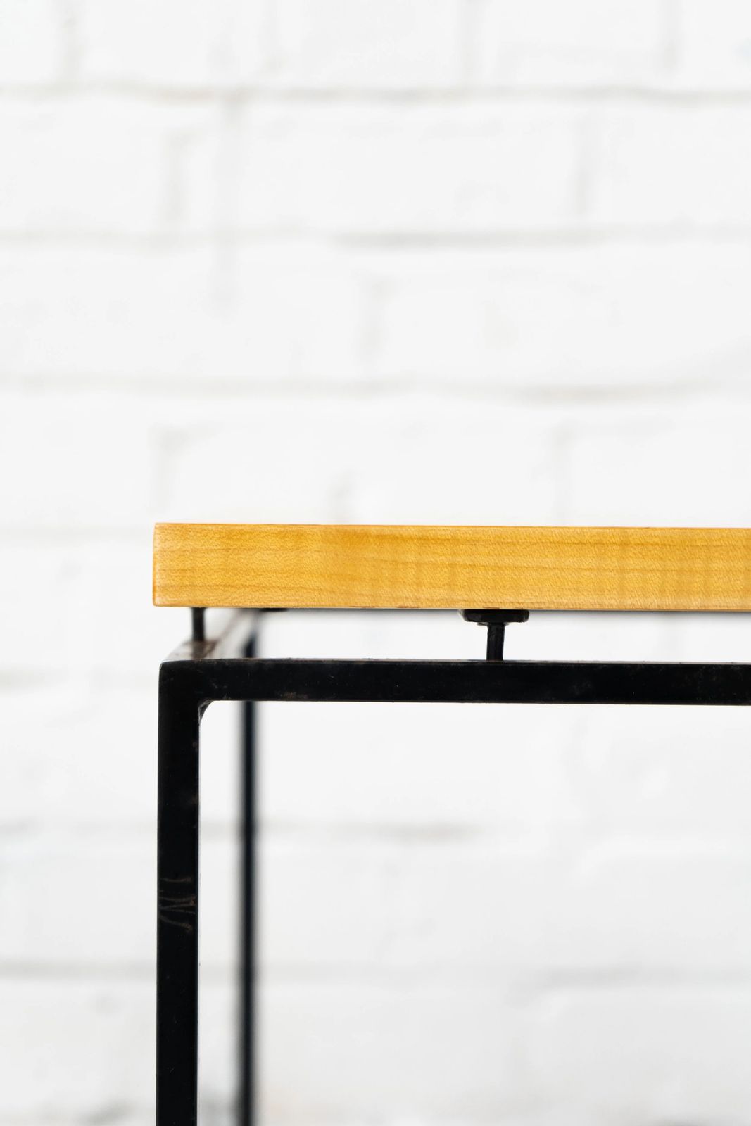 A Pair Of Karelian Birch And Steel Side Tables photo vinterior