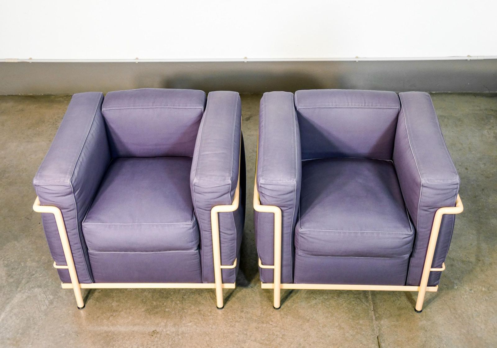 Furniture Pair Of Lc2 Armchairs Designed By Le Corbusier, Jeanneret, Perriand For Cassina photo